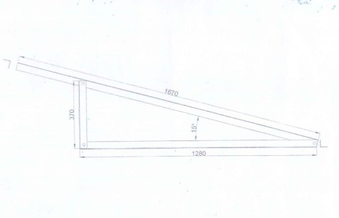 Ekierka / Trójkąt montażowy 15° orientacja pionowa duży