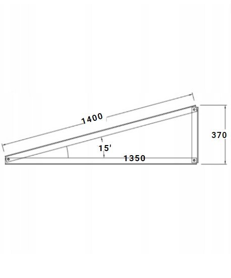 Ekierka / Trójkąt montażowy 15° orientacja pionowa