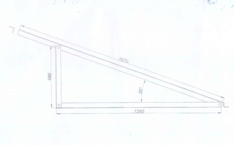 Ekierka / Trójkąt montażowy 20° orientacja pionowa duży