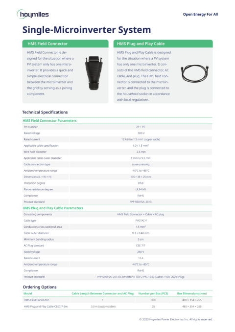 HOYMILES HMS FLEX Disconnect tool