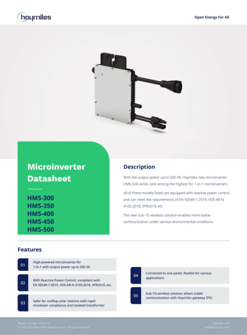 HOYMILES Mikroinwerter HMS 500-1T 1F (1*670W)