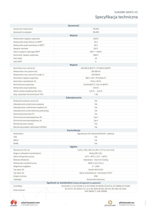 HUAWEI SUN 2000-185KTL-H1