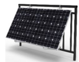 Balcony construction with double adjustment for mounting solar panels 22°-50° (TYPE2)