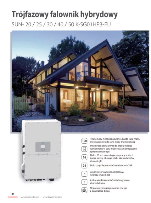 DEYE Falownik hybrydowy SUN-40K-SG01HP3-EU-BM4 3-fazowy (wysokonapięciowy)