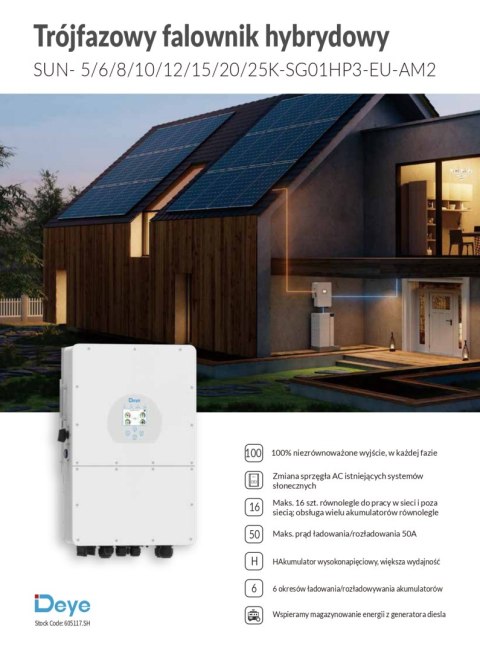 DEYE SUN-5K-SG01HP3-EU-AM2 3-phase hybrid inverter (high voltage)