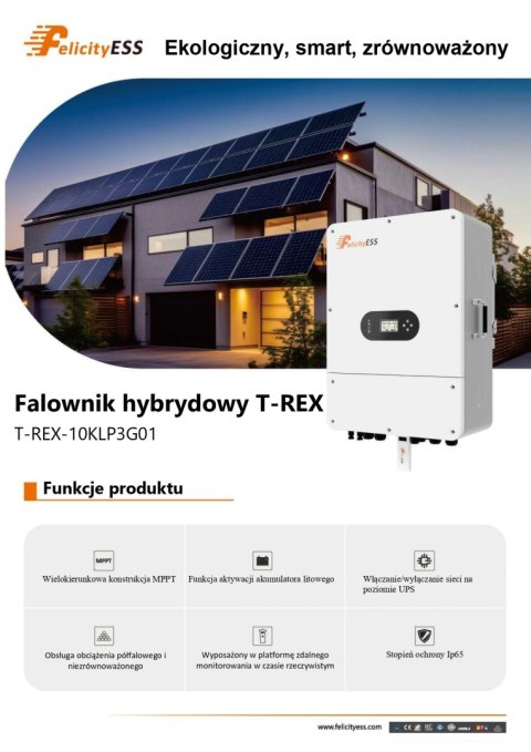 Felicity Hybrid Inverter T-REX-10KLP3G01 3-phase (low voltage)