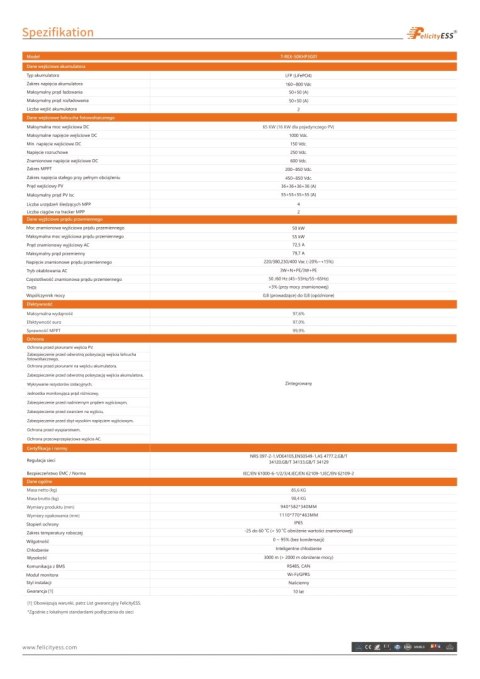 Felicity Hybrid Inverter T-REX-50KHP3G01 3-phase (high voltage)