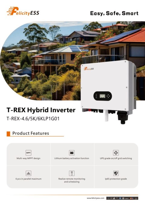 Felicity Hybrid-Wechselrichter T-REX-5KLP1G01 1-phasig