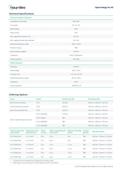 HOYMILES MIT FLEX-T5 złącze AC 3F
