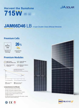 JA SOLAR JAM66D46-710/LB Double Glass Bifacial Modules (N-Type)