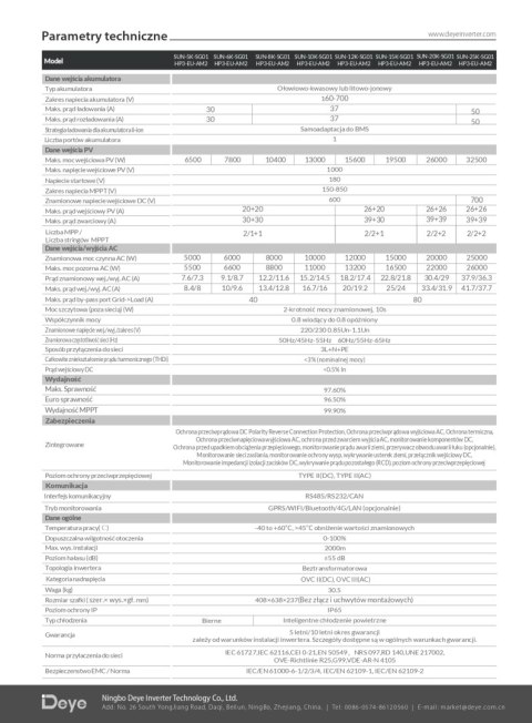 DEYE Hybrid-Wechselrichter SUN-10K-SG01HP3-EU-AM2 3-phasig (Hochspannung)