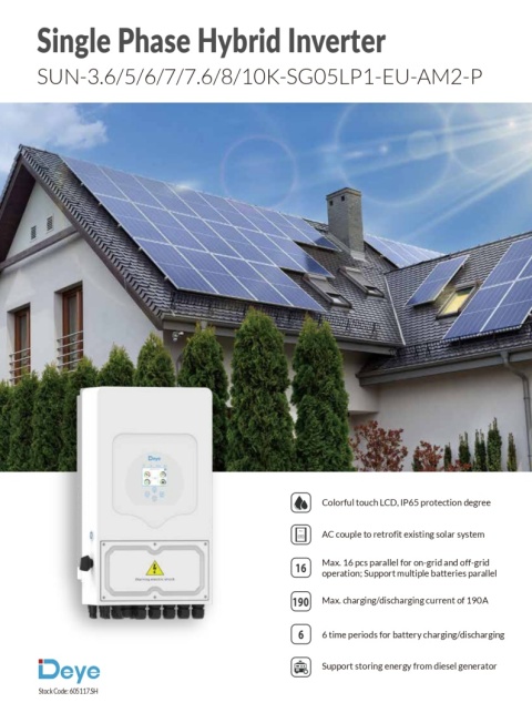 DEYE Hybrid inverter SUN-6K-SG05LP1-EU 1-phase