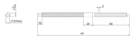Dwugwint M10*180 z EPDM