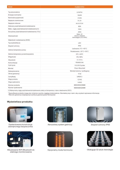 Felicity Bateria FLB48314TG1 16kWh 51,2V (IP65) (niskonapięciowy)