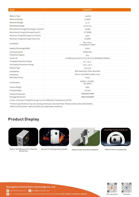 Felicitys Batterie FLA48200 10.5kWh 51.2V (IP21) (Niederspannung)
