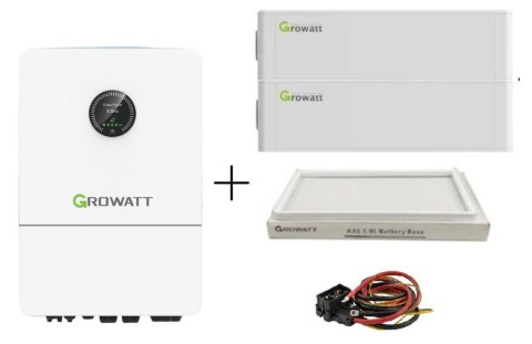 GROWATT Set: WIT-8K-X-HU 3-phase hybrid inverter+Battery 10kWh+base+cables