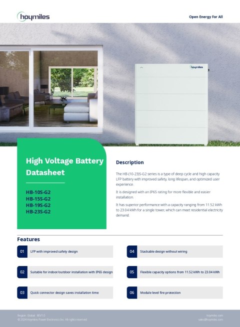 HOYMILES Batterie HB-3S-G2-Pack-B 3,84 kWh + Basisstation (Hochspannung)