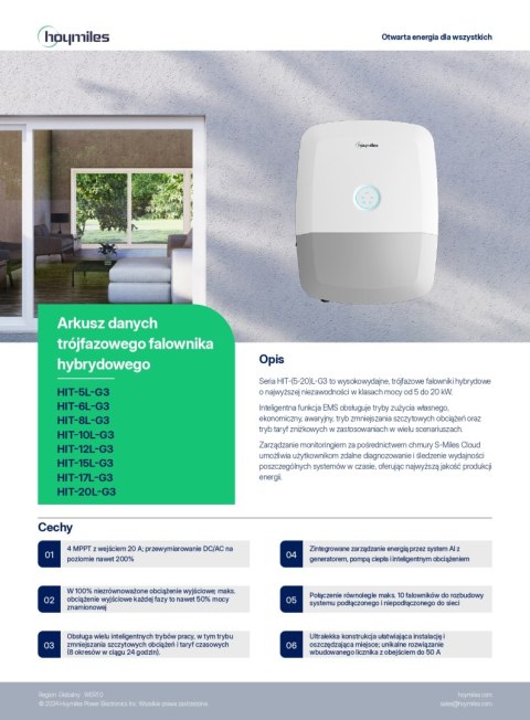 HOYMILES Hybrid Inverter HIT-6L-G3 (3-phase) (Low Voltage)
