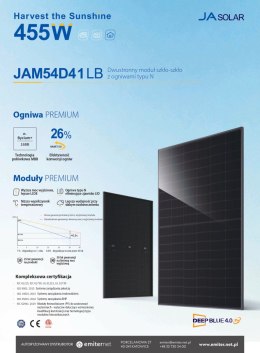 JA SOLAR JAM54D41 BIFACIAL 450W LB Full black MC4 (N-Type)
