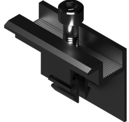 End Clamp 30mm L: 50mm with click with grounding pins black
