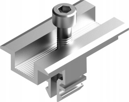 Mid-clamp Ll: 50 mm on KLIK with grounding pins silver