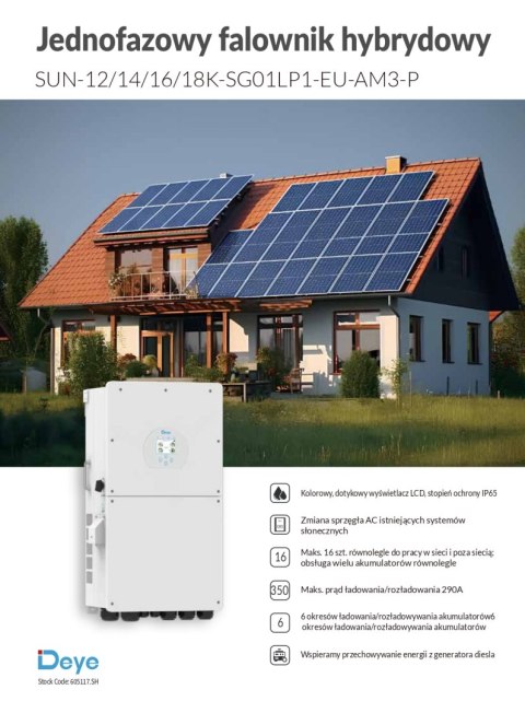 DEYE Hybrid inverter SUN-16K-SG01LP1-EU-AM3 1-phase