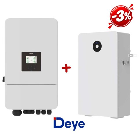 DEYE: Zestaw Inwerter hybrydowy SUN-12K-SG05LP3 + Bateria RW-F16 51,2V 16kWh (niskonapięciowy)