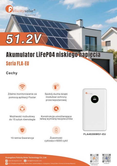 Felicity Bateria FLA48206WG1-EU 10,54kWh 51.2V (IP65) (niskonapięciowy)