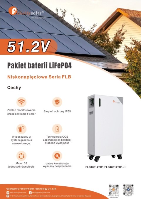 Felicity Battery FLB48314TG1-H 16kWh 51.2V with heating function (IP65) (low voltage)