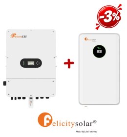 Felicity: Zestaw Inwerter hybrydowy IVGM15KLP3G1 + Bateria FLA48171-EU 17.4kWh (wysokonapięciowy)