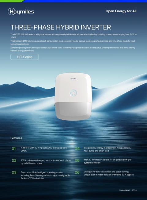 HOYMILES Hybrid Inverter HIT-15L-G3 (3-phase) (Low Voltage)