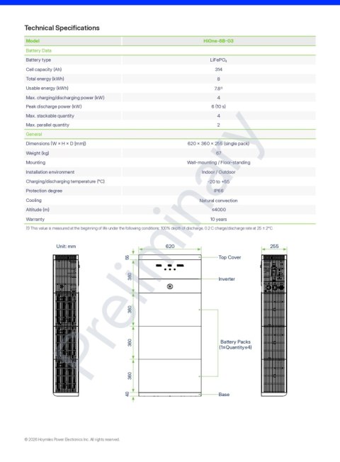 Hoymiles Bateria HiOne-8B-G3 8kWh IP66 (wysokonapięciowy)