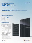JA SOLAR JAM54D40 BIFACIAL 460W LB Black MC4 Frame (N-Type)