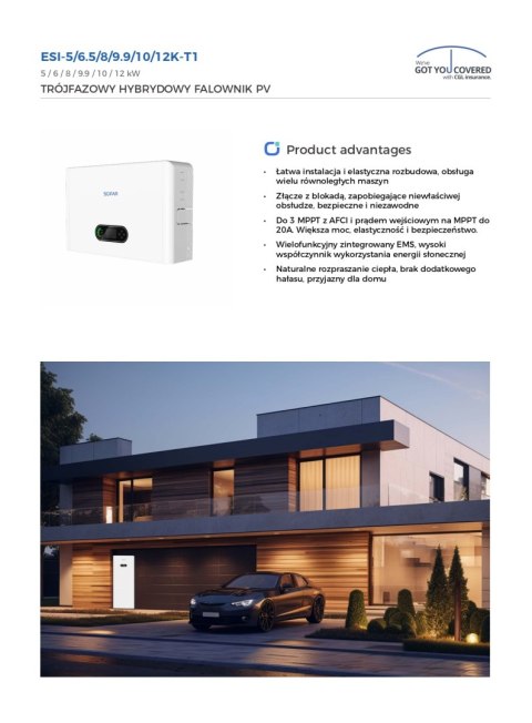 SOFAR PowerAll Inwerter hybrydowy ESI 10K-T1 3-Fazowy 3xMPPT