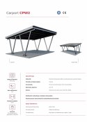 Wiaty / Carport W2 z konstrukcją pod PV (układ 3 moduł pionowo L>1960mm)