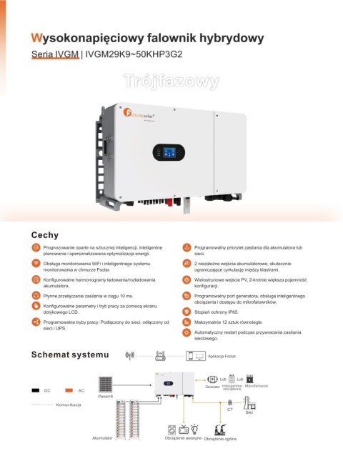 Felicity Inwerter hybrydowy 25kW IVGM25KHP3G2 3-fazowy (wysokonapięciowy)