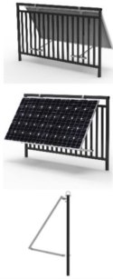 Balcony construction with double adjustment for mounting solar panels 22°-50° (TYPE1)