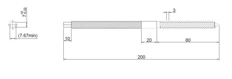 Dwugwint M10*200 z EPDM