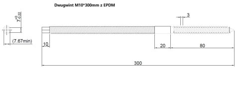 Dwugwint M10*300 z EPDM