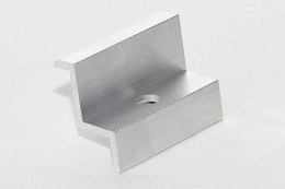 Klema końcowa 30mm Dł: 50mm anodowana srebrna