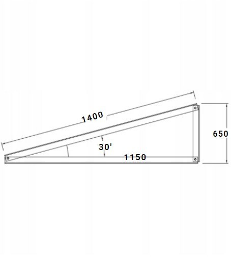 Ekierka / Trójkąt montażowy 30° orientacja pionowa