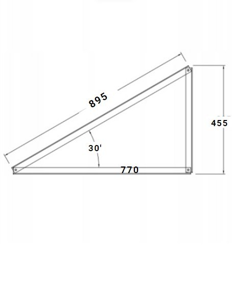 Ekierka / Trójkąt montażowy 30° orientacja pozioma