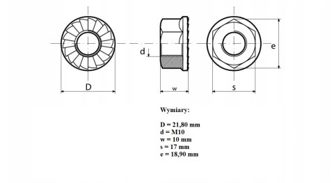 Nakrętka kołnier.ząbkowana M10 A2
