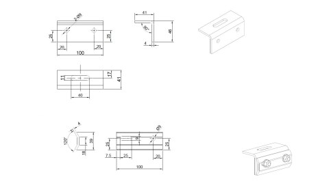 Uchwyt Montażowy Z Regulacją Na Rąbek Blaszany 100mm typ:2